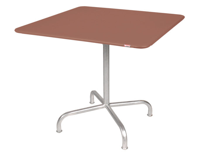 Robuster, klappbarer Rigi Metall-Gartentisch 80x80 cm aus wetterfestem Material, Schweizer Design, langlebig, platzsparend und ideal für Garten, Balkon oder Terrasse.