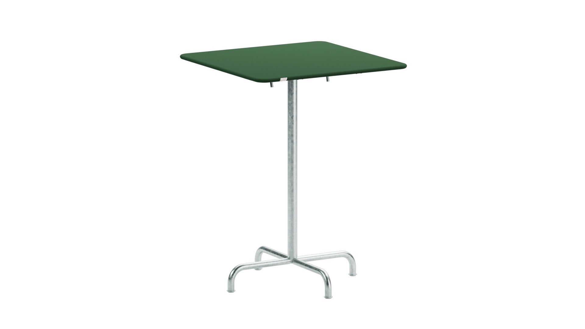 Hochwertiger, klappbarer Rigi Metall-Stehtisch 80x80/110 cm für den Außenbereich, wetterfest, stabil und stilvoll – perfekt für Garten, Terrasse und Events.