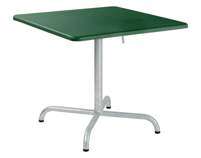 Hochwertiger Davos Glasfaser-Salontisch 70x70 / 62 klappbar von Schaffner, wetterfest, hitzebeständig, langlebig und stilvoll für Terrasse, Garten oder Gastronomie.