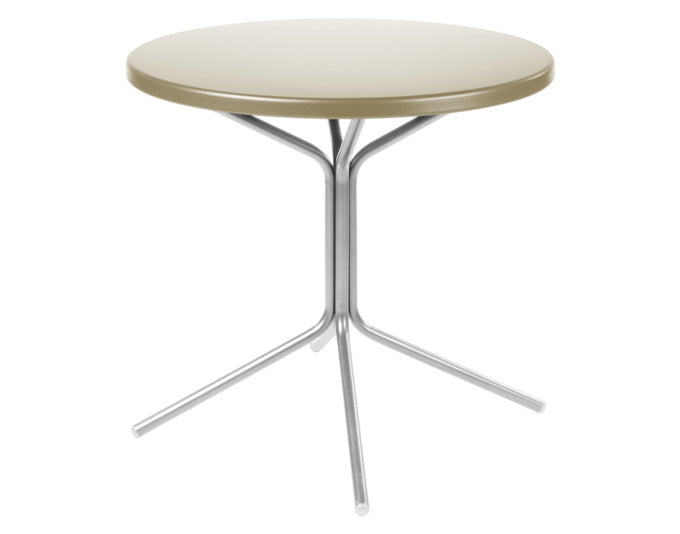 Moderner PIX Metall-Gartentisch ø60/70cm von Schaffner, wetterfest, robust, leicht transportierbar, vielseitig einsetzbar für Balkon, Terrasse und Garten.