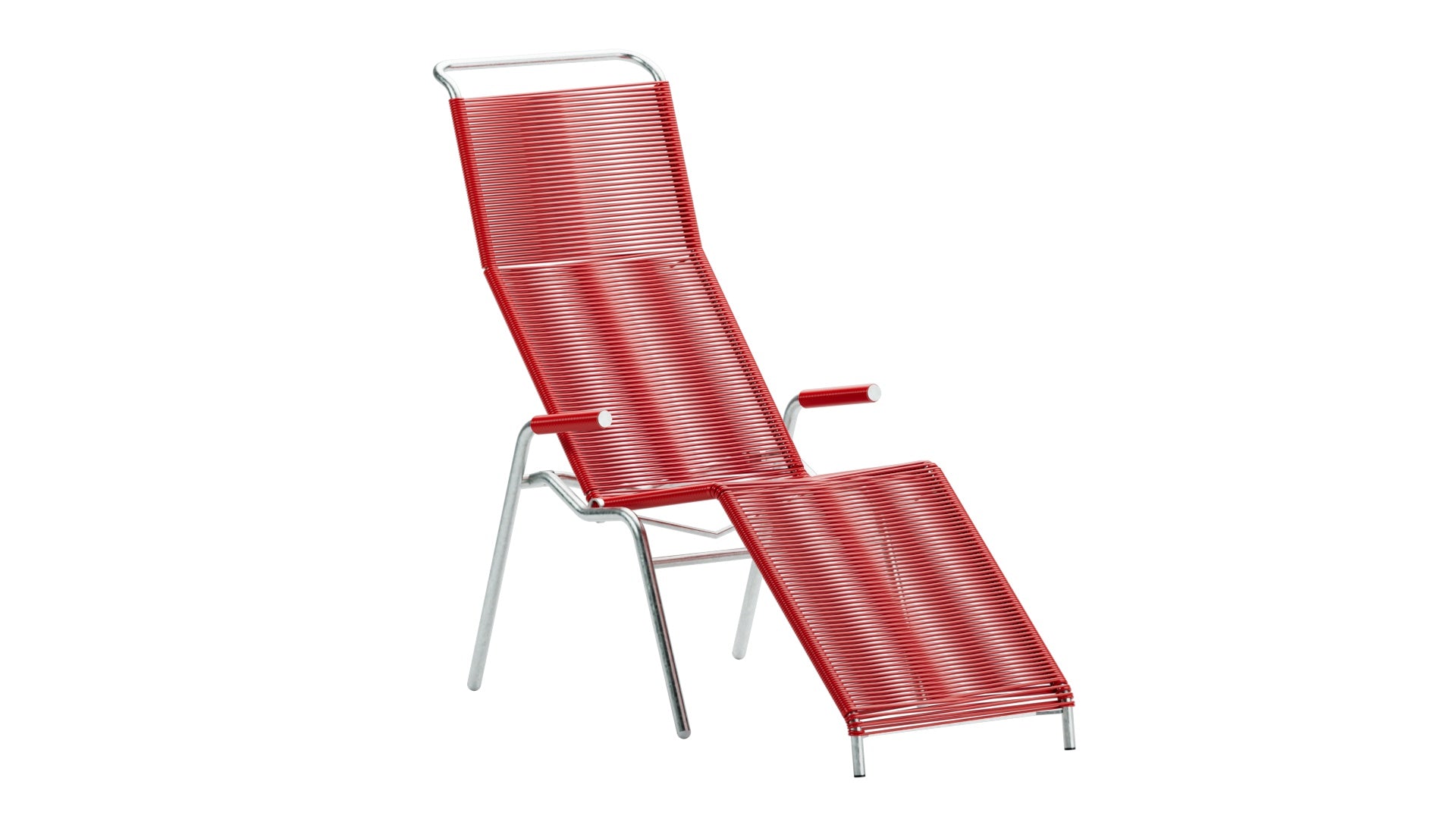 Säntis Spaghetti Liegestuhl in Rot / Feuerverzinkt präsentiert im Onlineshop von KAQTU Design AG. Liegestuhl ist von Schaffner