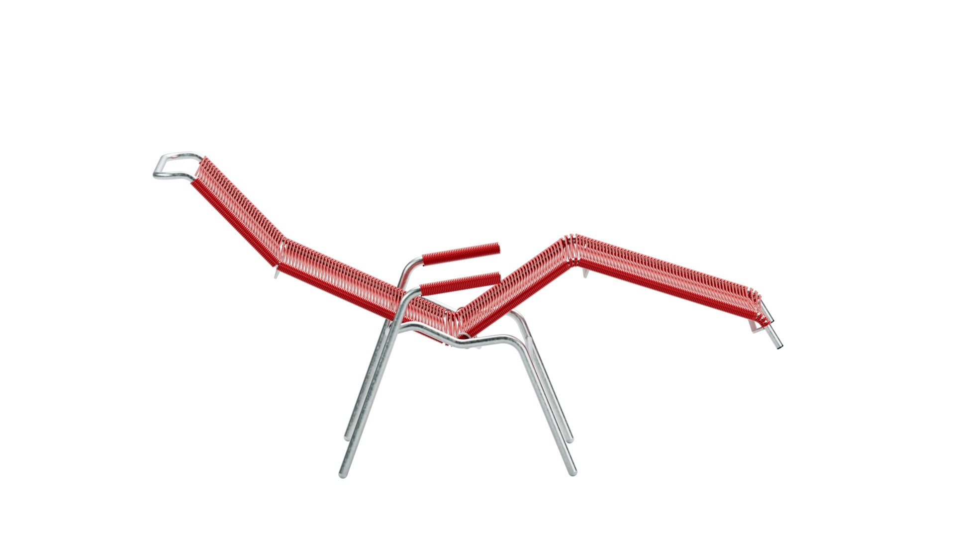 Hochwertiger Säntis Spaghetti Liegestuhl von Schaffner, wetterfest, langlebig und stilvoll. Perfekt für Garten, Terrasse oder Balkon. Made in Switzerland.