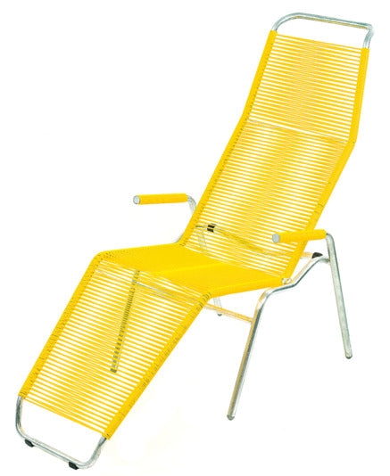 Liege Brissago Spaghetti in Gelb präsentiert im Onlineshop von KAQTU Design AG. Liegestuhl ist von Schaffner