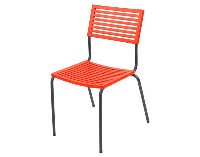 Bodensee Lamello-Gartenstuhl ohne Armlehne in Orange / Anthrazit präsentiert im Onlineshop von KAQTU Design AG. Gartenstuhl ist von Schaffner