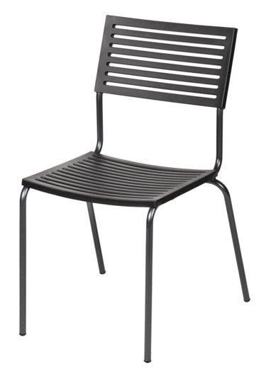 Bodensee Lamello-Gartenstuhl ohne Armlehne in Anthrazit / Anthrazit präsentiert im Onlineshop von KAQTU Design AG. Gartenstuhl ist von Schaffner