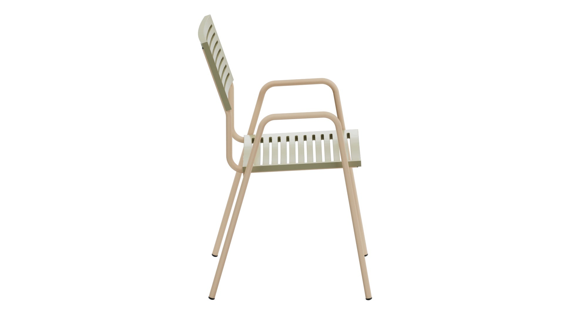 Eleganter Bodensee Lamello-Gartenstuhl mit stilvollen Armlehnen, perfekt für entspannte Momente im Garten oder auf der Terrasse.