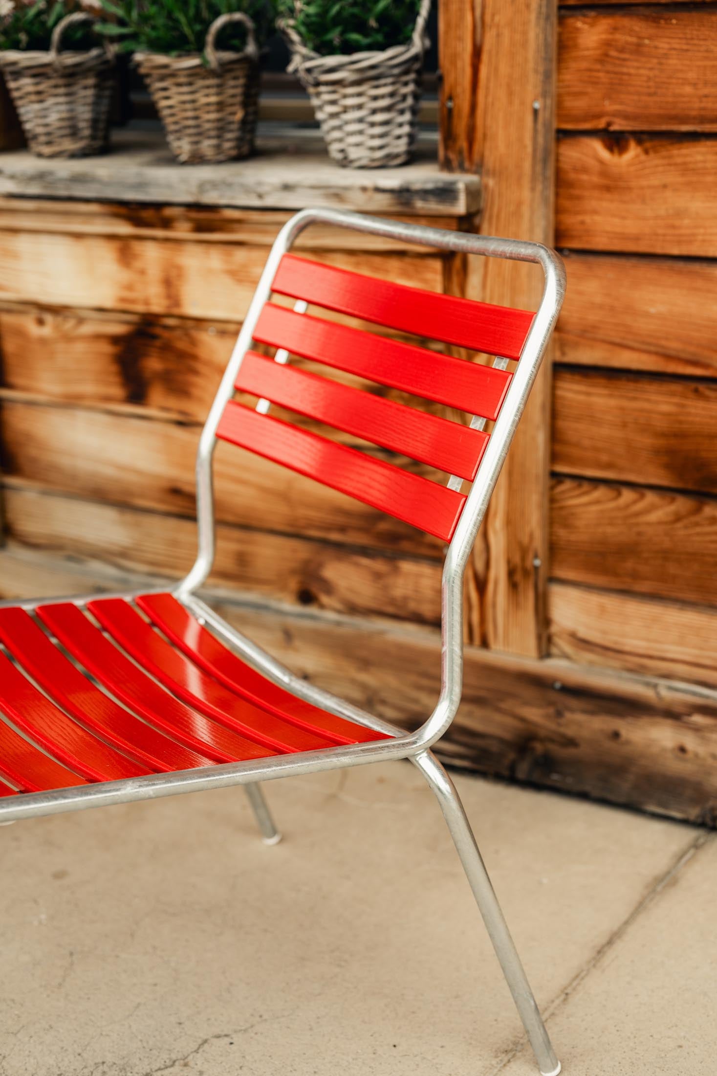 Rigi Holzlatten-Salonsessel  ohne Armlehne in Natur geölt  präsentiert im Onlineshop von KAQTU Design AG. Outdoor-Sessel ist von Schaffner