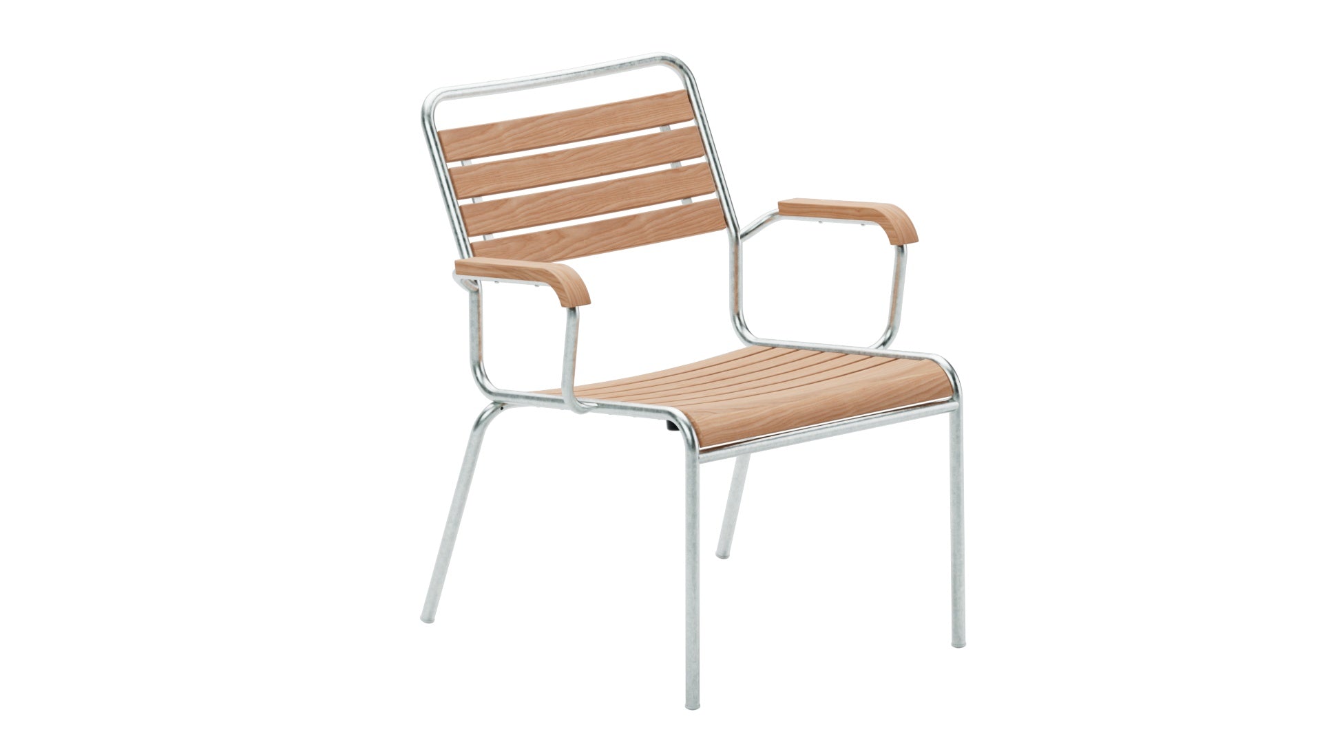 Rigi Holzlatten-Salonsessel mit Armlehne von Schaffner – wetterfest, langlebig, Schweizer Eschenholz, Outdoor-Gartenmöbel, Komfort, Design, langlebige Qualität.