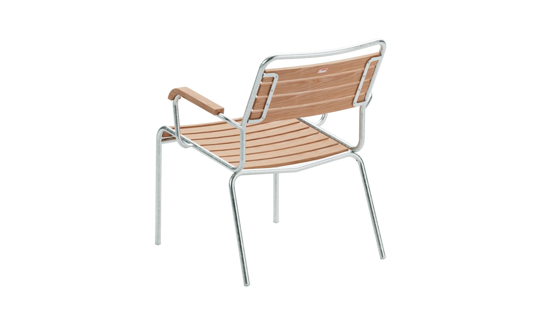 Entdecken Sie den langlebigen Rigi Holzlatten-Salonsessel mit Armlehne aus Schweizer Eschenholz – wetterfest, elegant und komfortabel für Ihren Außenbereich.