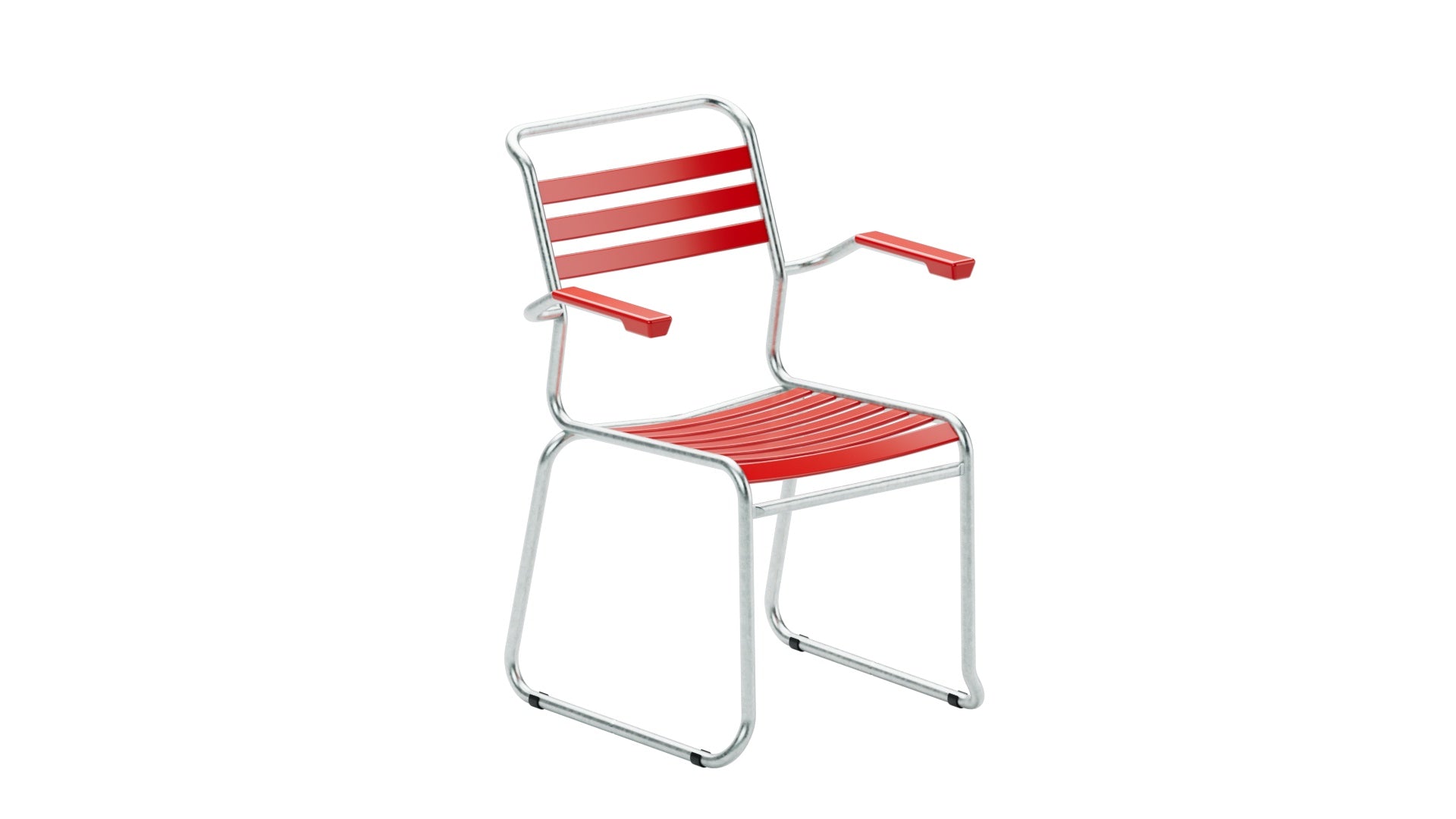 Säntis Lättli-Gartenstuhl mit Armlehne Kufen in Rot präsentiert im Onlineshop von KAQTU Design AG. Gartenstuhl mit Armlehnen ist von Schaffner