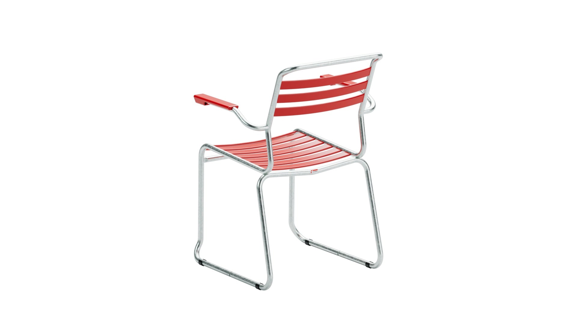 Säntis Lättli-Gartenstuhl mit Armlehne Kufen in Rot präsentiert im Onlineshop von KAQTU Design AG. Gartenstuhl mit Armlehnen ist von Schaffner