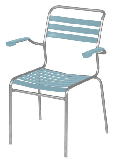 Entdecken Sie den robusten Säntis Lättli-Gartenstuhl mit Armlehne von Schaffner – wetterfest, nachhaltig, in vielfältigen Farben und zeitlosem Design für Ihren Außenbereich.