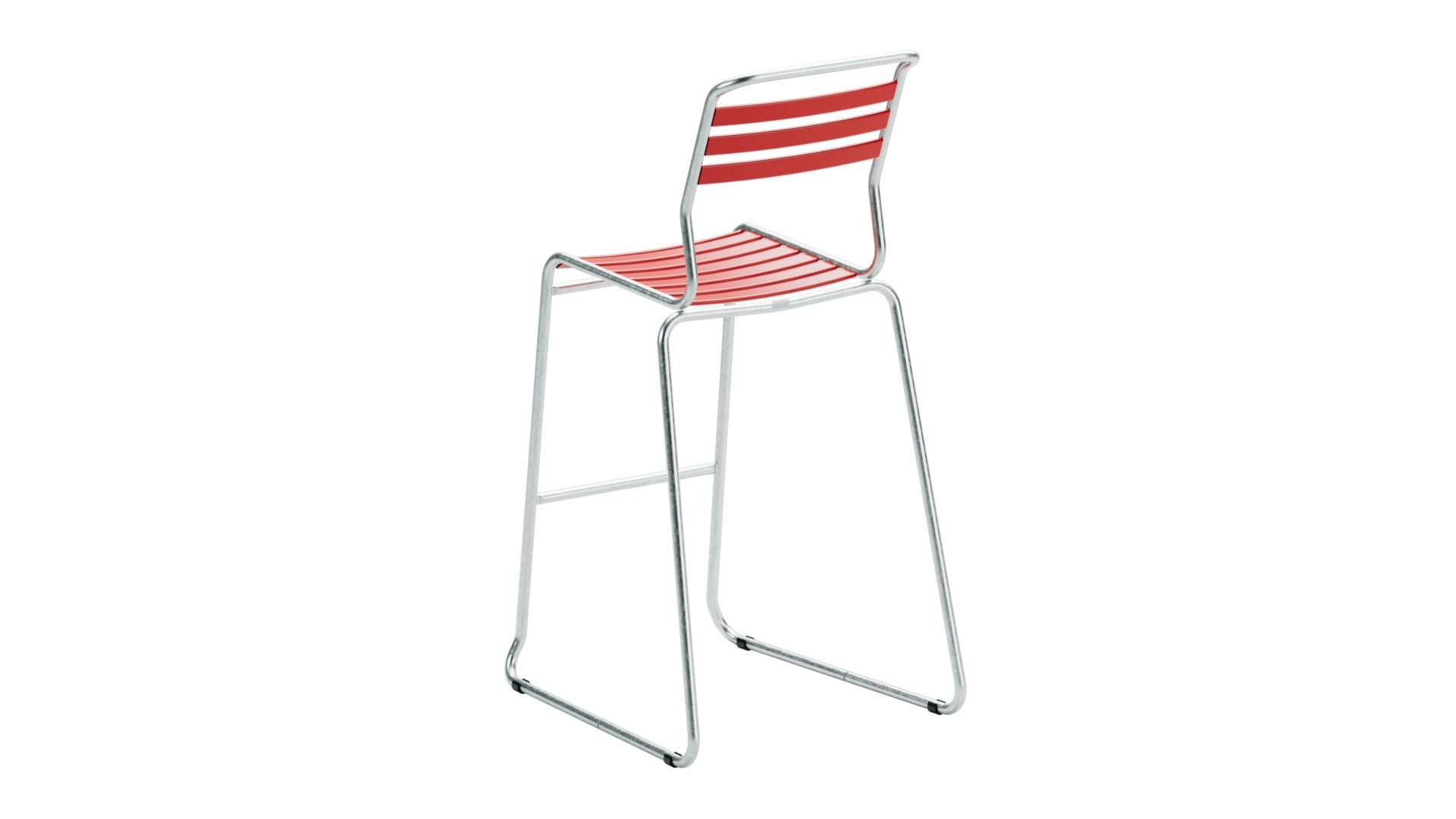 Säntis Lättli-Barstuhl ohne Armlehne Kufen in Rot präsentiert im Onlineshop von KAQTU Design AG. Outdoor-Barstuhl ist von Schaffner