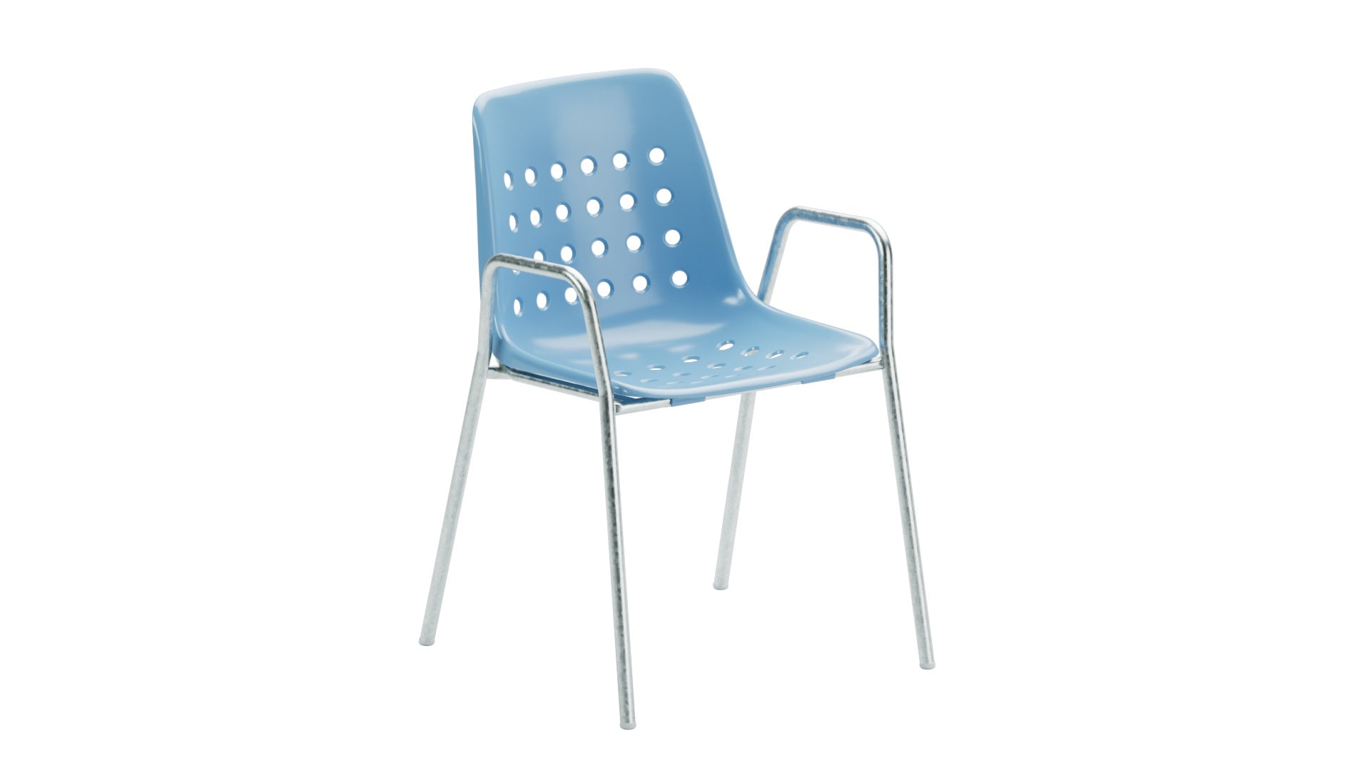 Bermuda Schalen-Gartenstuhl mit Armlehne rund in Pastellblau präsentiert im Onlineshop von KAQTU Design AG. Gartenstuhl mit Armlehnen ist von Schaffner