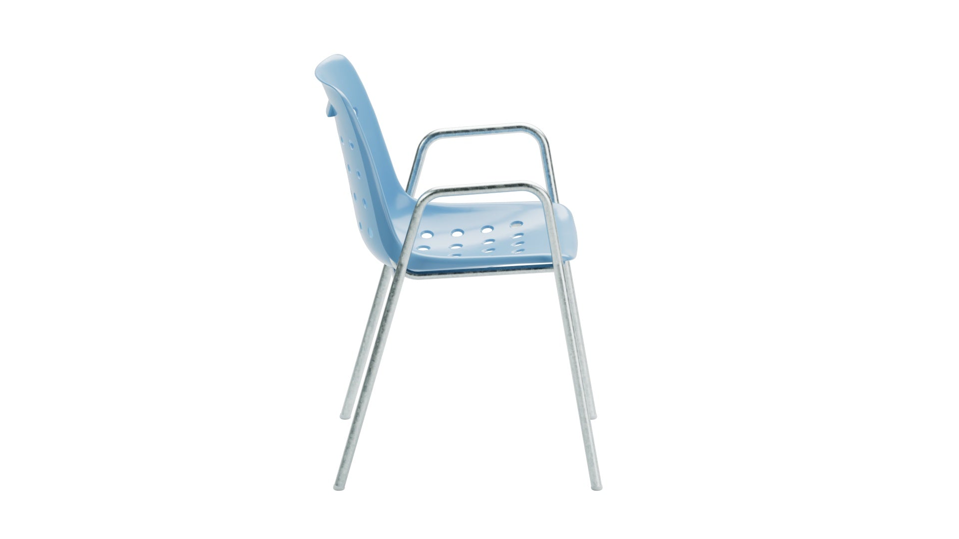 Bermuda Schalen-Gartenstuhl mit Armlehne rund in Pastellblau präsentiert im Onlineshop von KAQTU Design AG. Gartenstuhl mit Armlehnen ist von Schaffner