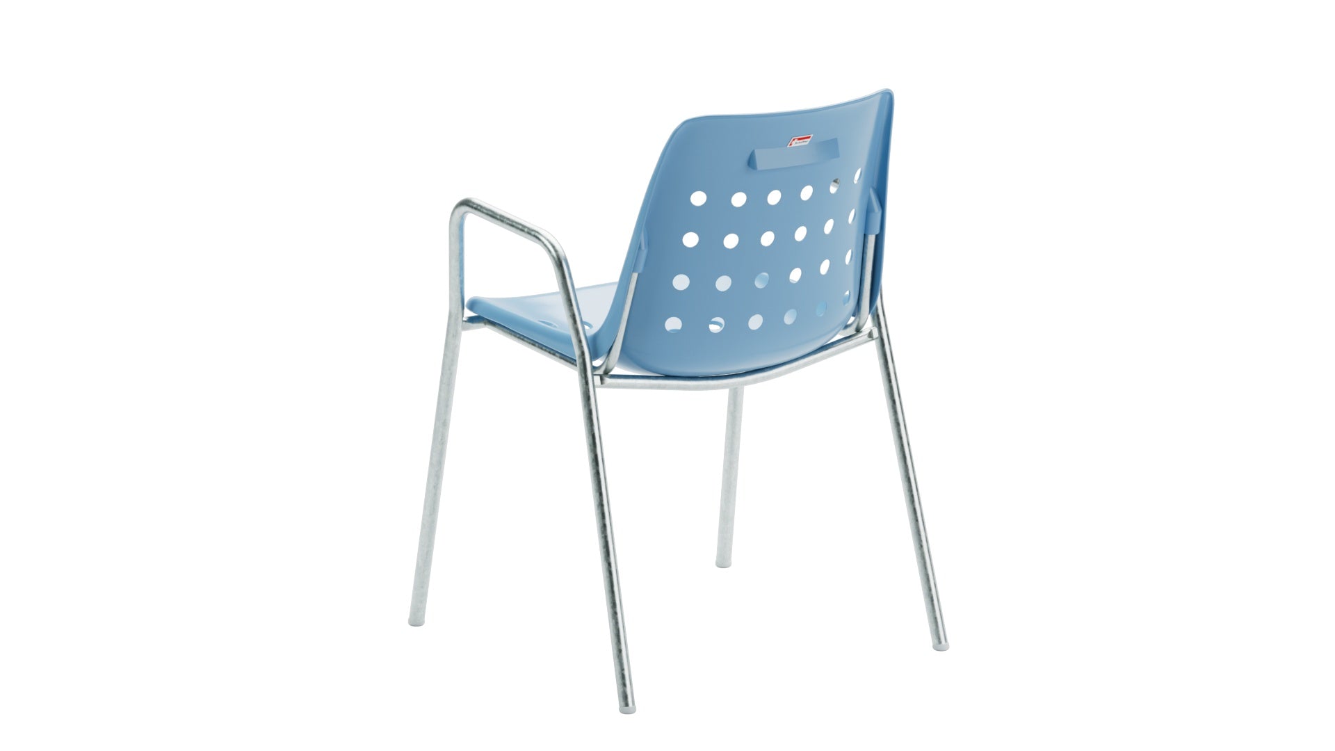 Bermuda Schalen-Gartenstuhl mit Armlehne rund in Pastellblau präsentiert im Onlineshop von KAQTU Design AG. Gartenstuhl mit Armlehnen ist von Schaffner