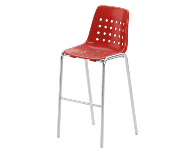 Bermuda Schalen-Barstuhl ohne Armlehne  in Rot / Feuerverzinkt präsentiert im Onlineshop von KAQTU Design AG. Outdoor-Barstuhl ist von Schaffner