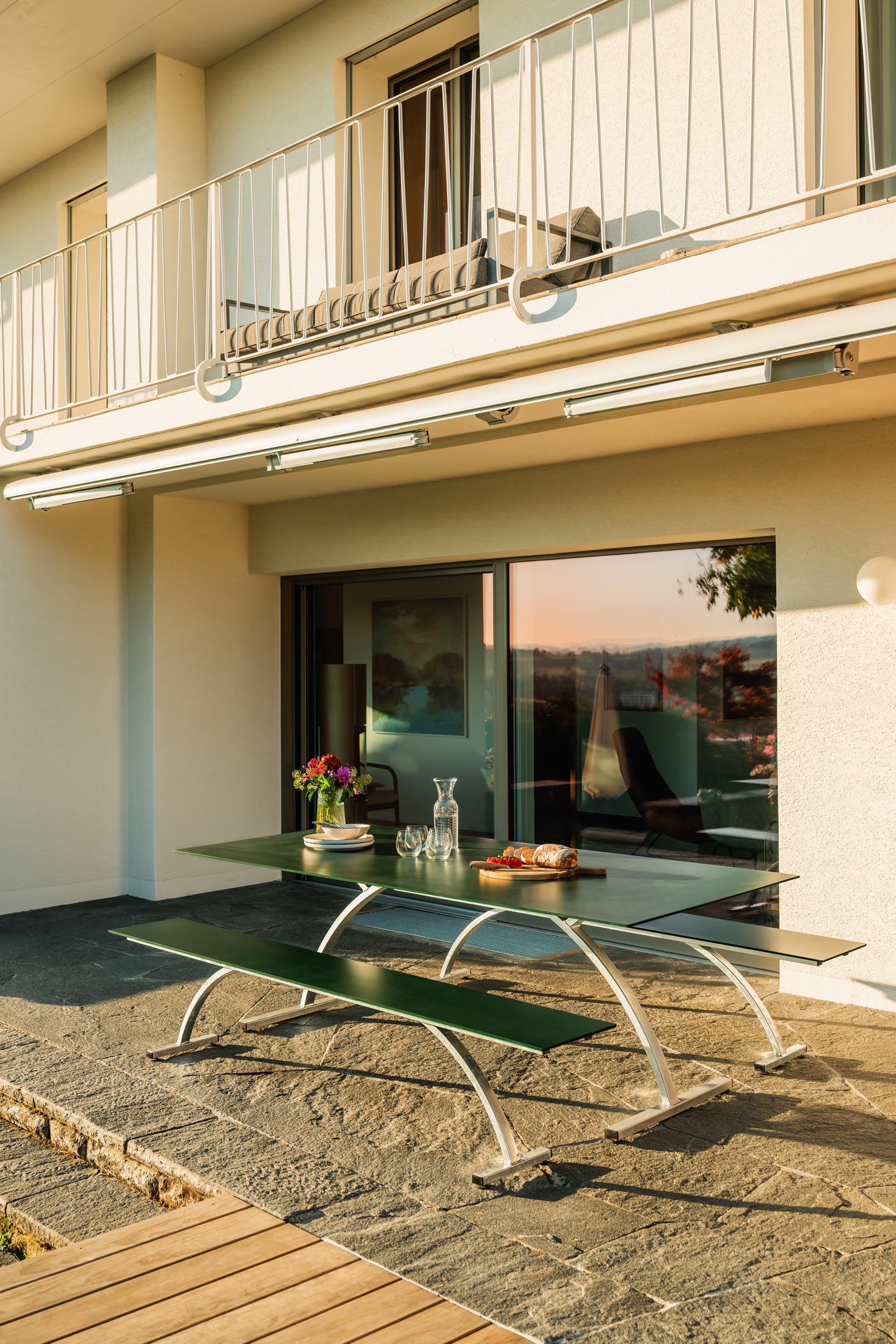 Banc de jardin en fibre de verre Bernardino 220x32