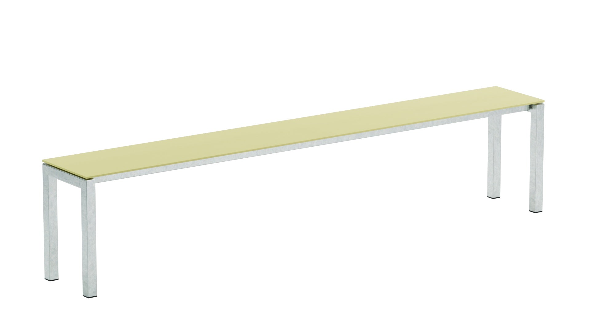 Luzern Glasfaser-Gartenbank 206x32  in Buchsbaumgelb / Feuerverzinkt präsentiert im Onlineshop von KAQTU Design AG. Gartenbank ist von Schaffner