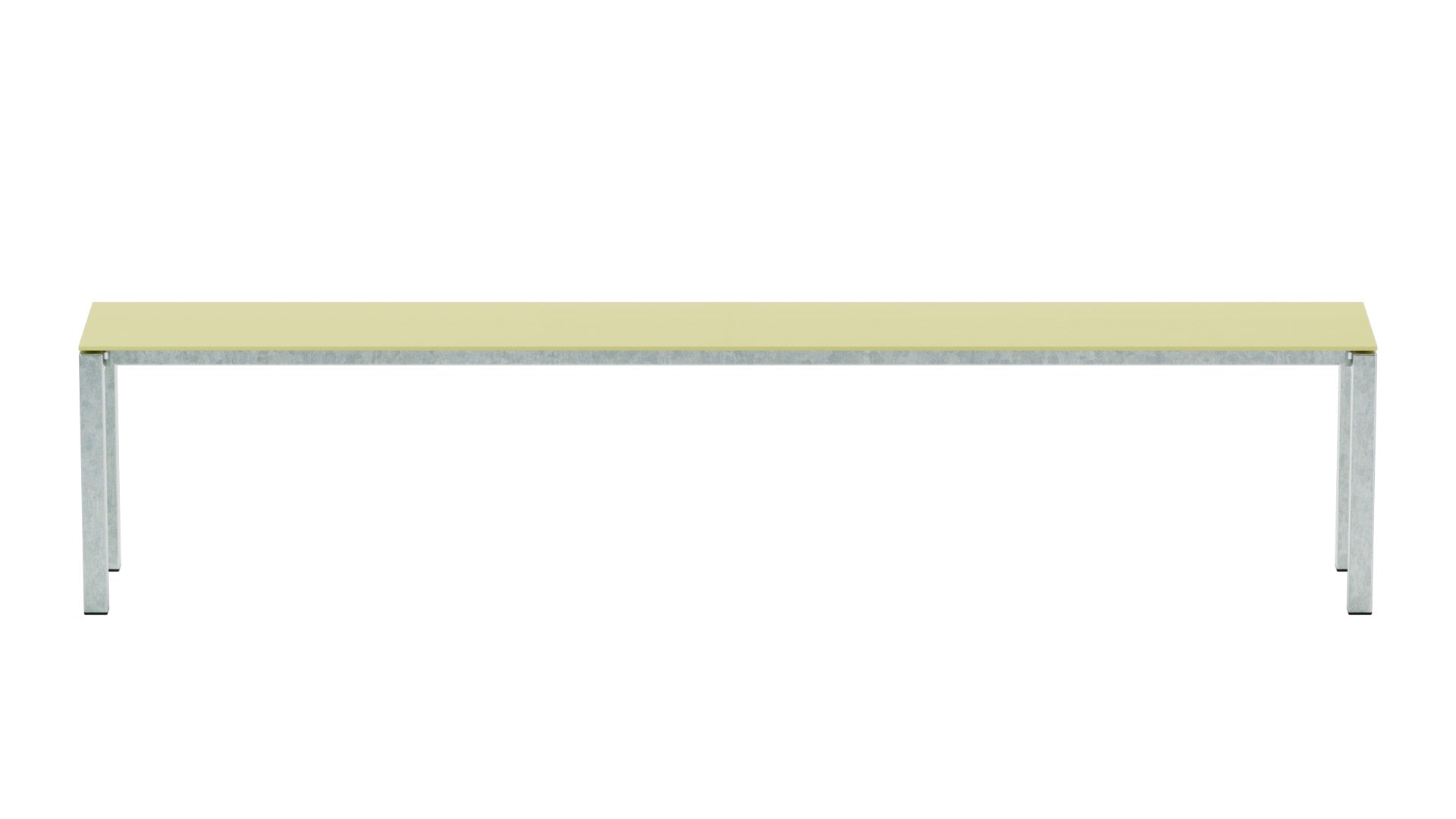 Luzern Glasfaser-Gartenbank 206x32  in Buchsbaumgelb / Feuerverzinkt präsentiert im Onlineshop von KAQTU Design AG. Gartenbank ist von Schaffner