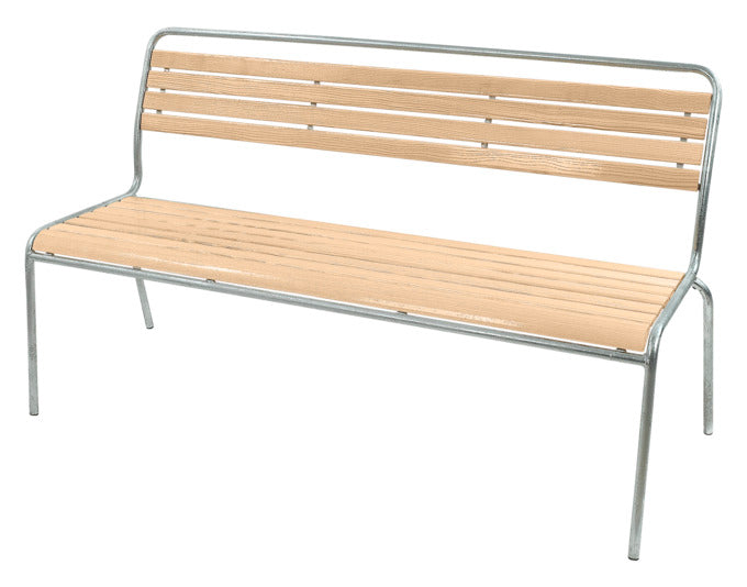 Rigi Holzlatten-3er-Gartenbank ohne Armlehne in Natur geölt / Feuerverzinkt präsentiert im Onlineshop von KAQTU Design AG. Gartenbank ist von Schaffner
