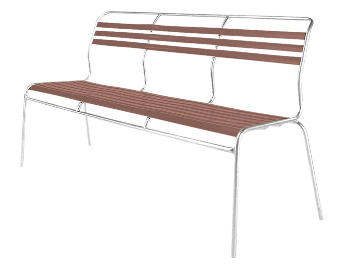 Säntis Lättli-3er Gartenbank ohne Armlehne in Pastellterracotta präsentiert im Onlineshop von KAQTU Design AG. Gartenbank ist von Schaffner