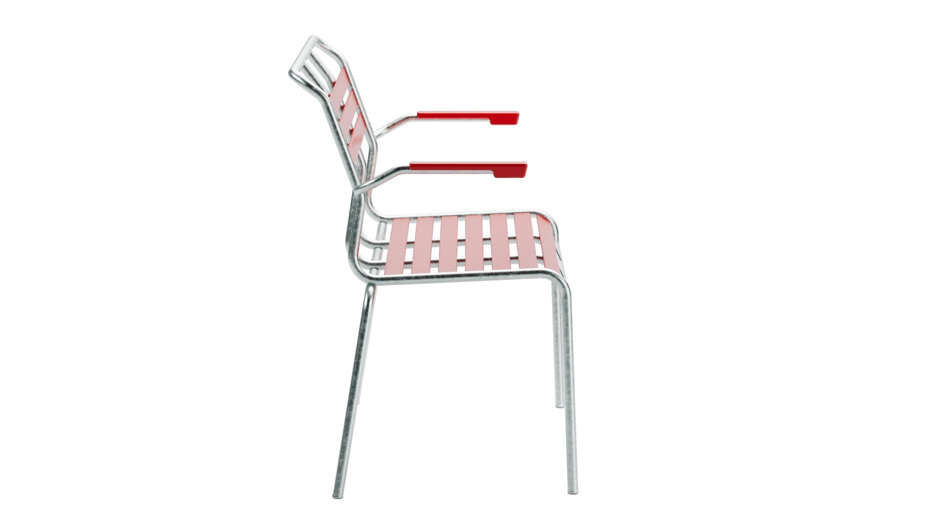 Säntis Lättli-3er Gartenbank mit Armlehne in Rot präsentiert im Onlineshop von KAQTU Design AG. Gartenbank ist von Schaffner