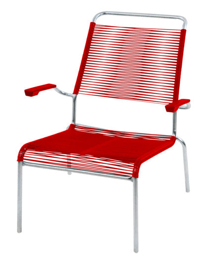 Säntis Lounger Hochlehner Spaghetti in Rot / Feuerverzinkt präsentiert im Onlineshop von KAQTU Design AG. Outdoor-Sessel ist von Schaffner