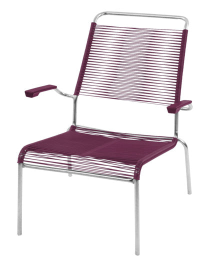 Säntis Lounger Hochlehner Spaghetti in Weiß mit komfortabler Hochlehne und strapazierfähigem Material, perfekt für Garten und Terrasse.