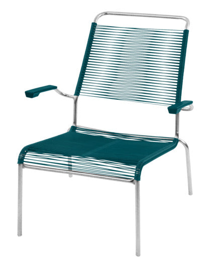 Säntis Lounger Hochlehner Spaghetti in Weiß mit ergonomischer Form, wetterfestem Design und idealer Eignung für den Außenbereich.