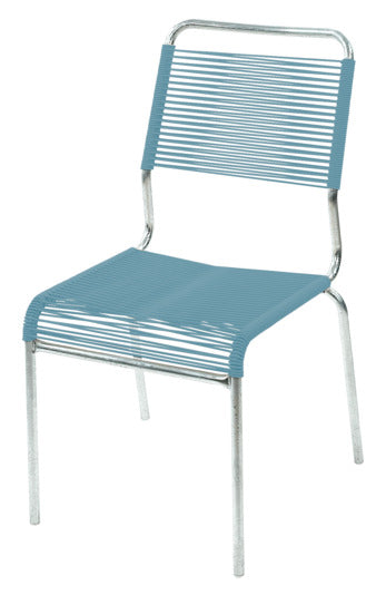 Rigi Spaghetti-Gartenstuhl ohne Armlehne Comfort in Pastellblau präsentiert im Onlineshop von KAQTU Design AG. Gartenstuhl ist von Schaffner
