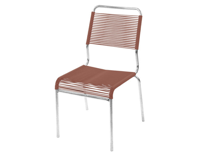 Rigi Spaghetti-Gartenstuhl ohne Armlehne Comfort in Pastellterracotta präsentiert im Onlineshop von KAQTU Design AG. Gartenstuhl ist von Schaffner