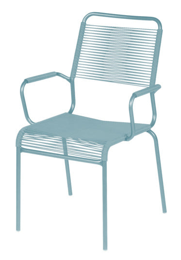 Eleganter Rigi Spaghetti-Gartenstuhl mit komfortablen Armlehnen, ideal für entspannte Stunden im Freien. Stilvolles und robustes Design.