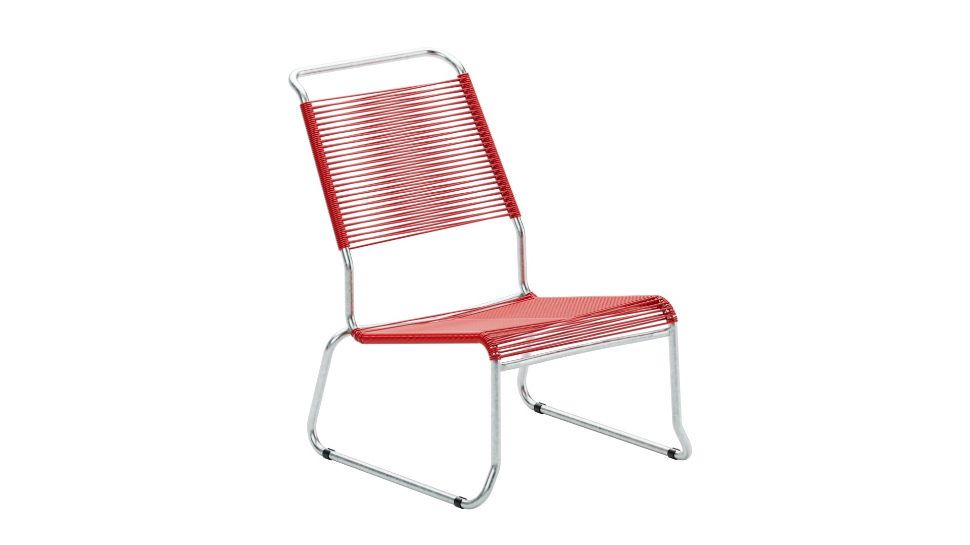 Säntis Spaghetti-Lounger ohne Armlehne Hochlehner Kufen in Rot präsentiert im Onlineshop von KAQTU Design AG. Outdoor-Sessel ist von Schaffner