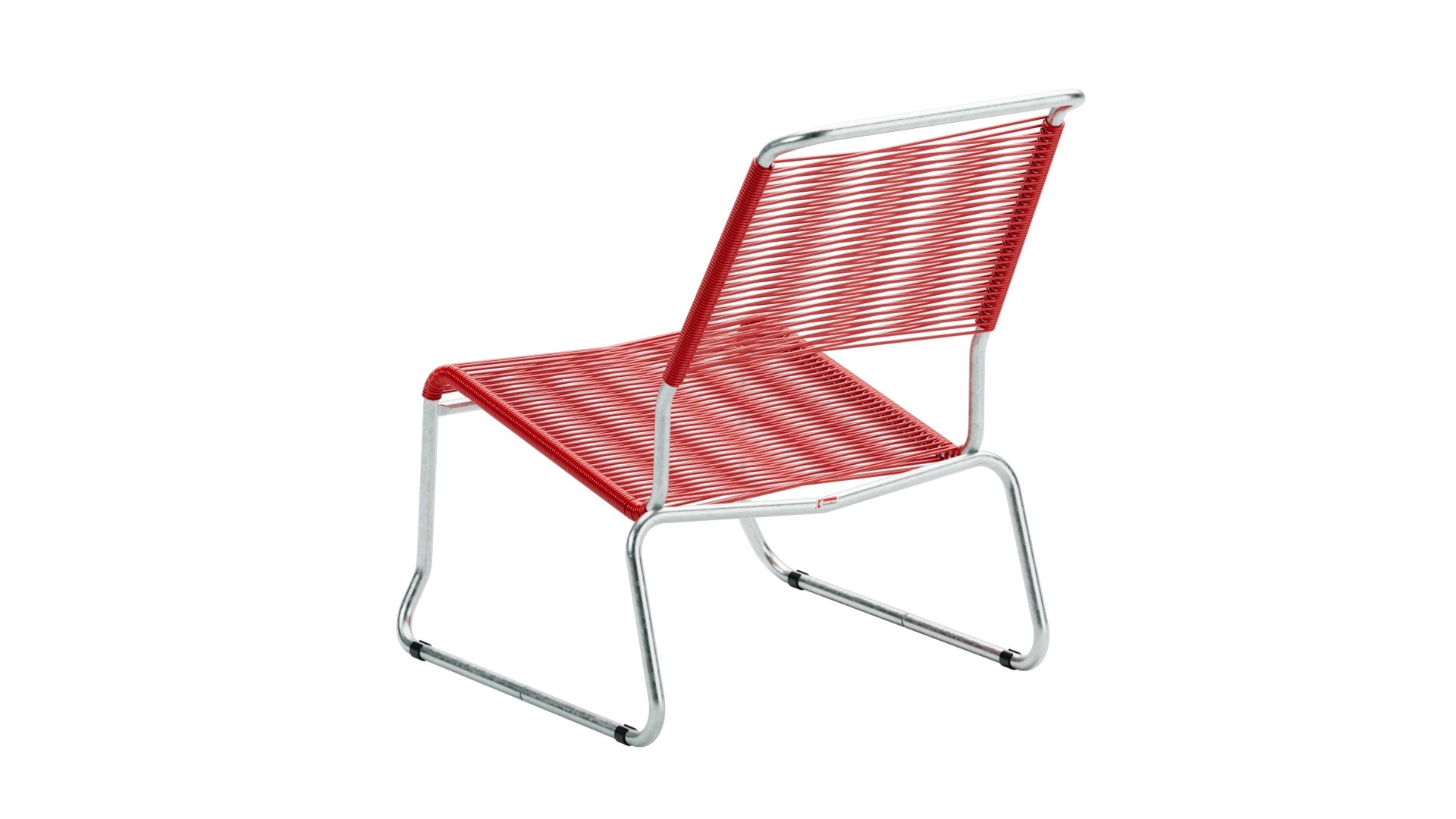 Säntis Spaghetti-Lounger ohne Armlehne Hochlehner Kufen in Rot präsentiert im Onlineshop von KAQTU Design AG. Outdoor-Sessel ist von Schaffner
