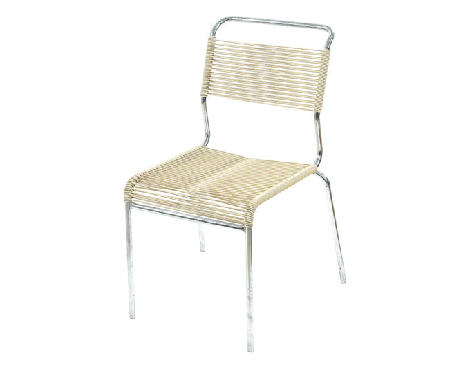 Säntis Spaghetti-Gartenstuhl ohne Armlehne in Pastellsand / Feuerverzinkt präsentiert im Onlineshop von KAQTU Design AG. Gartenstuhl ist von Schaffner