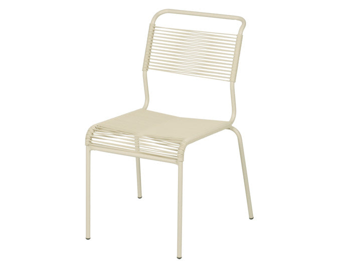 Säntis Spaghetti-Gartenstuhl ohne Armlehne in Pastellsand präsentiert im Onlineshop von KAQTU Design AG. Gartenstuhl ist von Schaffner