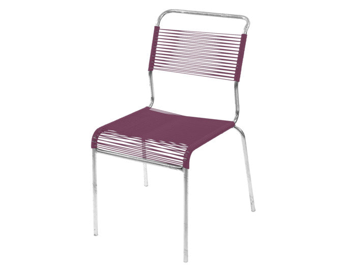 Säntis Spaghetti-Gartenstuhl ohne Armlehne in Bordeaux / Feuerverzinkt präsentiert im Onlineshop von KAQTU Design AG. Gartenstuhl ist von Schaffner