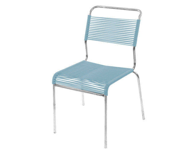 Säntis Spaghetti-Gartenstuhl ohne Armlehne in Pastellblau / Feuerverzinkt präsentiert im Onlineshop von KAQTU Design AG. Gartenstuhl ist von Schaffner