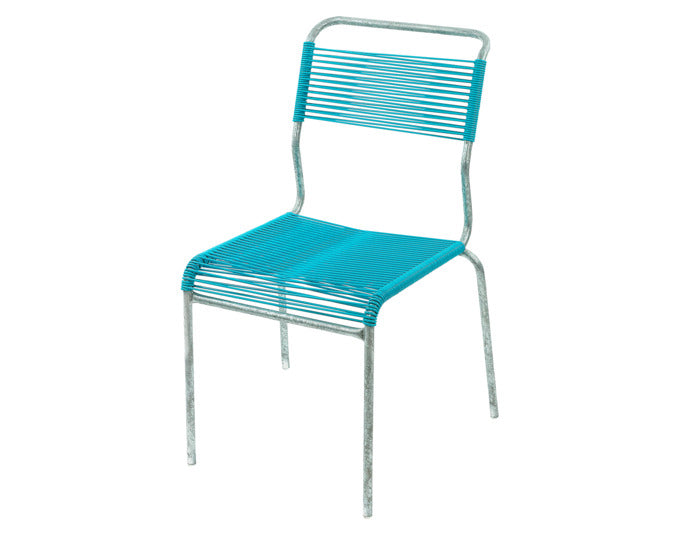 Säntis Spaghetti-Gartenstuhl ohne Armlehne in Türkis / Feuerverzinkt präsentiert im Onlineshop von KAQTU Design AG. Gartenstuhl ist von Schaffner
