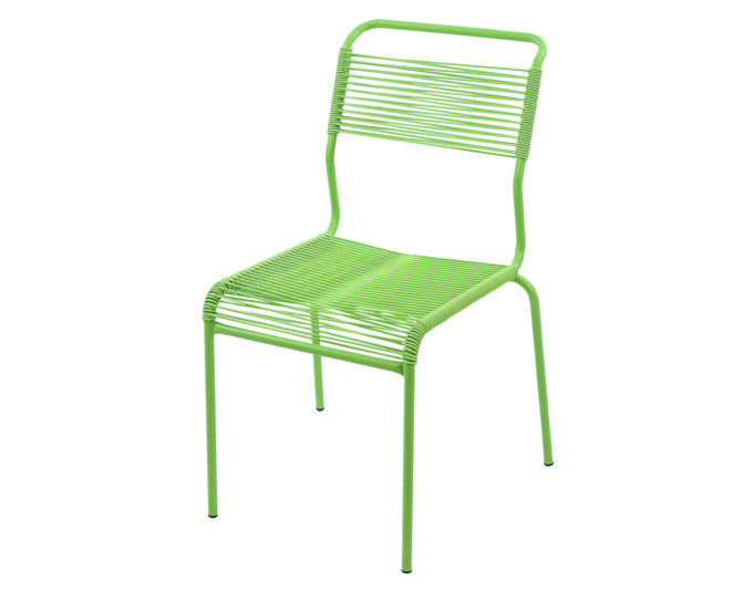 Säntis Spaghetti-Gartenstuhl ohne Armlehne in Hellgrün präsentiert im Onlineshop von KAQTU Design AG. Gartenstuhl ist von Schaffner