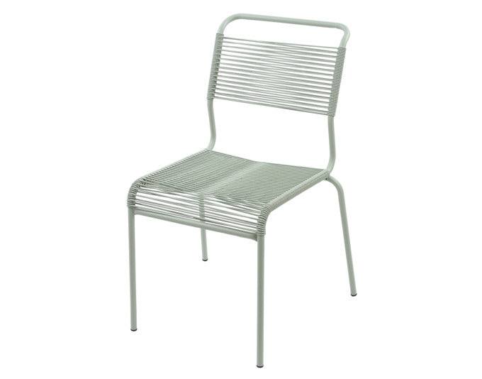 Säntis Spaghetti-Gartenstuhl ohne Armlehne in Pastellgrün präsentiert im Onlineshop von KAQTU Design AG. Gartenstuhl ist von Schaffner