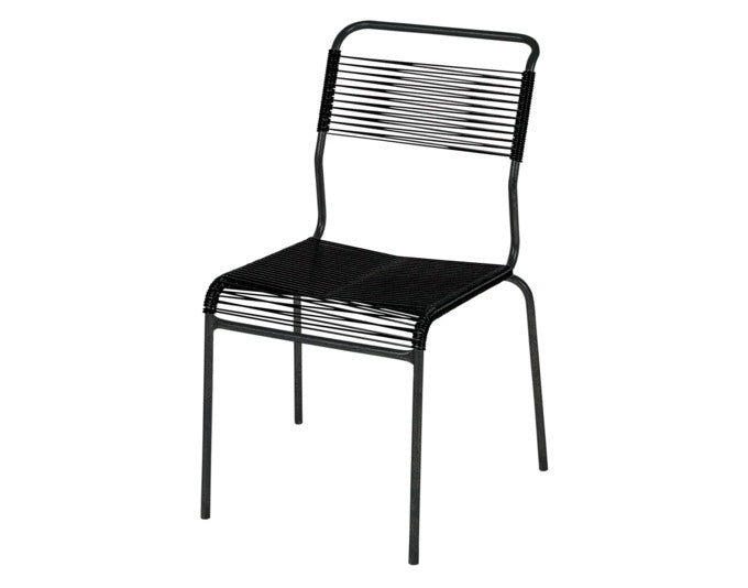 Säntis Spaghetti-Gartenstuhl ohne Armlehne in Anthrazit präsentiert im Onlineshop von KAQTU Design AG. Gartenstuhl ist von Schaffner