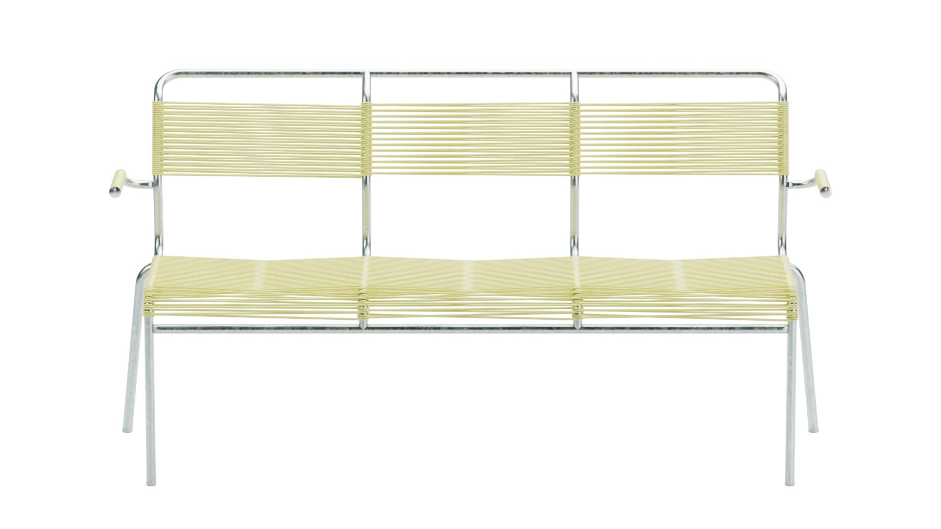 Elegante 3er-Gartenbank mit Armlehnen von Schaffner, wetterfestes OceanYarn®, langlebige Schweizer Qualität, perfekt für Terrasse und Garten.