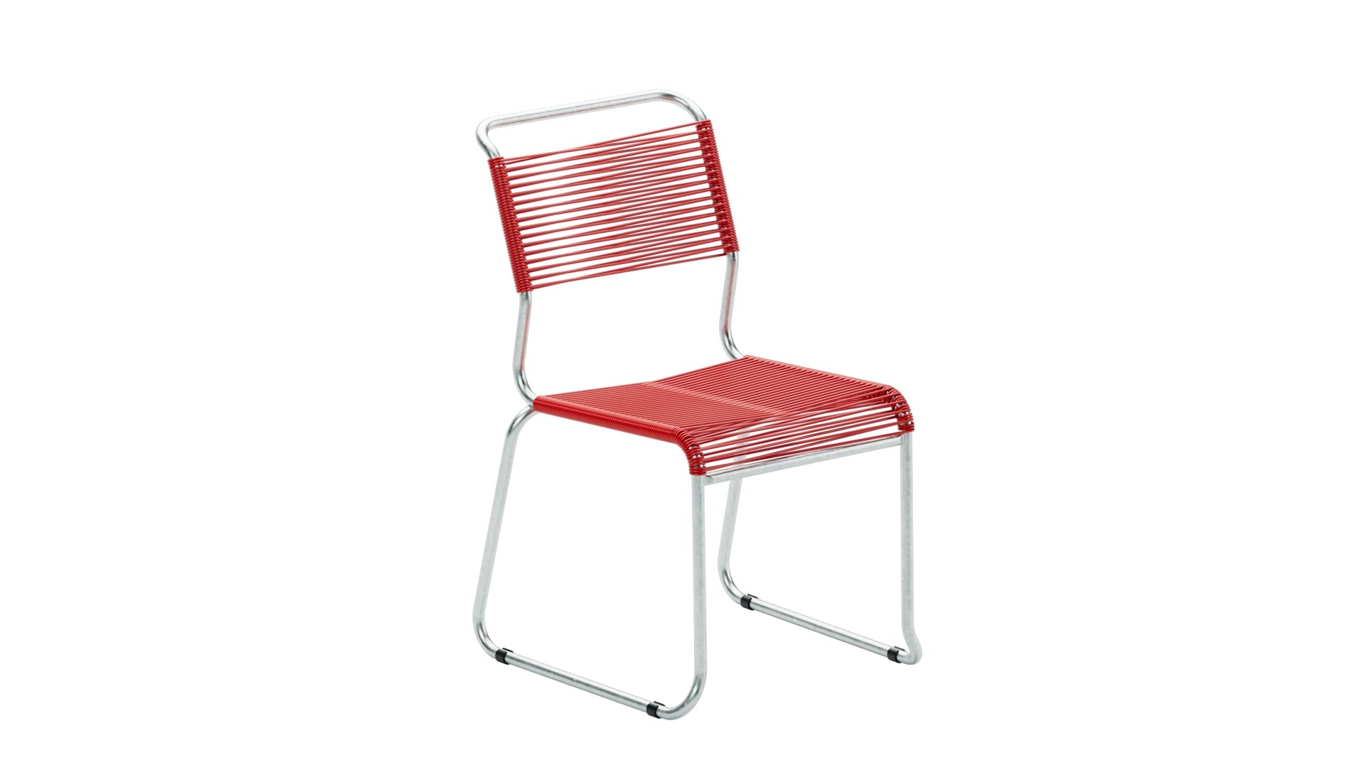 Spaghettistuhl Säntis mit Kufen in Rot präsentiert im Onlineshop von KAQTU Design AG. Gartenstuhl ist von Schaffner