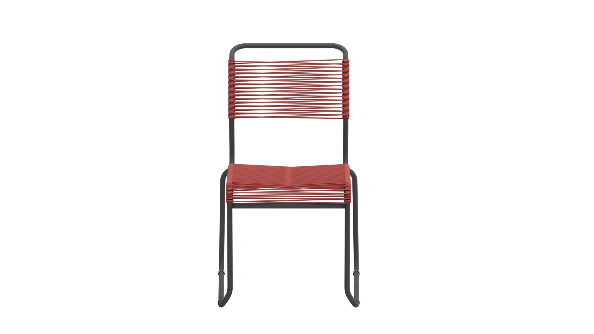 Schaffner Säntis Spaghettistuhl mit Kufen: wetterfest, langlebig, nachhaltig, stilvoller Gartenstuhl aus verzinktem Stahl mit OceanYarn®-Bespannung, vielseitig kombinierbar.