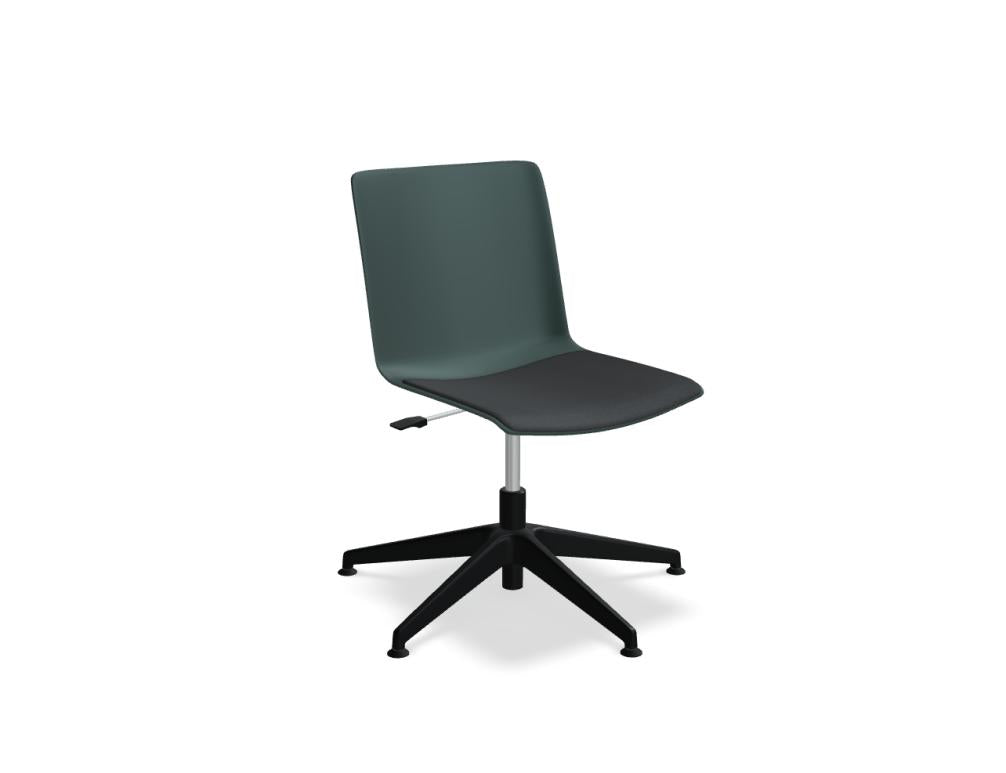 Shila SHS10 - Stuhl mit Drehgestell in Grün präsentiert im Onlineshop von KAQTU Design AG. Drehstuhl ist von Mdd
