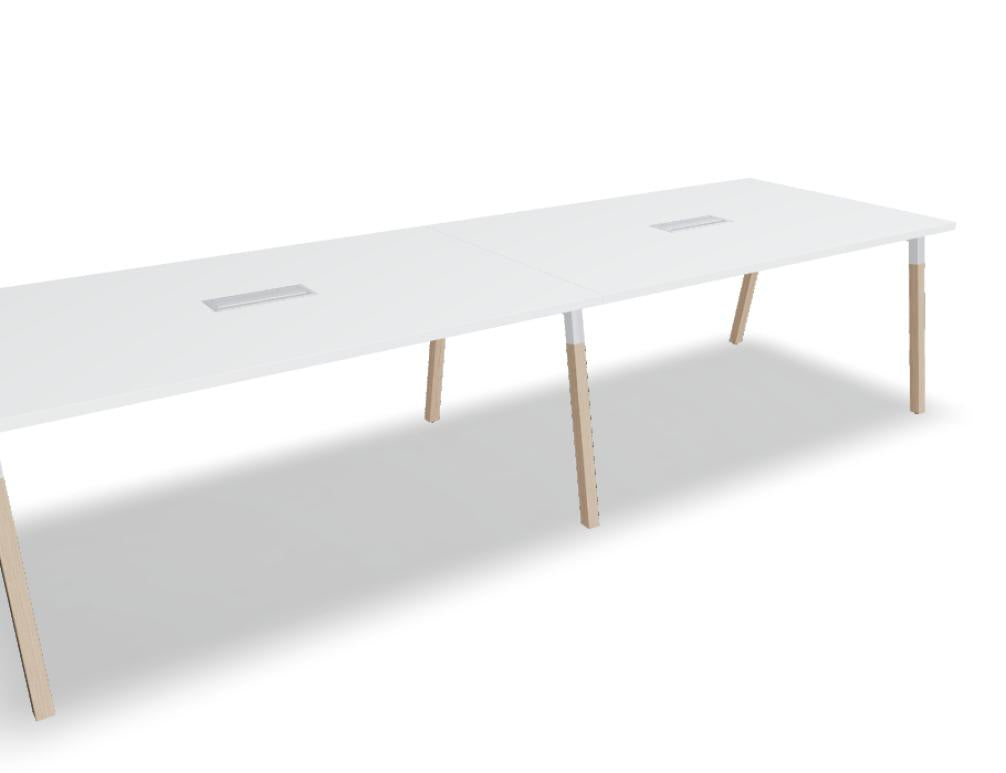 Ogi W SW116E2 - Konferenztisch mit Holzbeinen in Honigeiche präsentiert im Onlineshop von KAQTU Design AG. Konferenztisch ist von Mdd