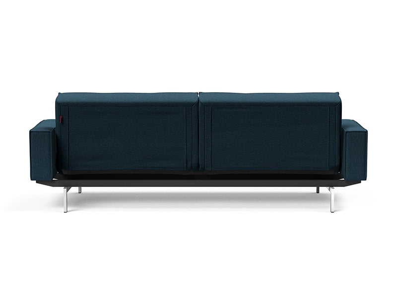 Splitback Sofabett 210 Chrom mit Armlehnen - KAQTU Design