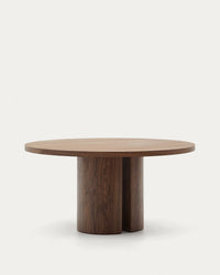 Nealy round table in walnut veneer with dark finish Ø 150 cm